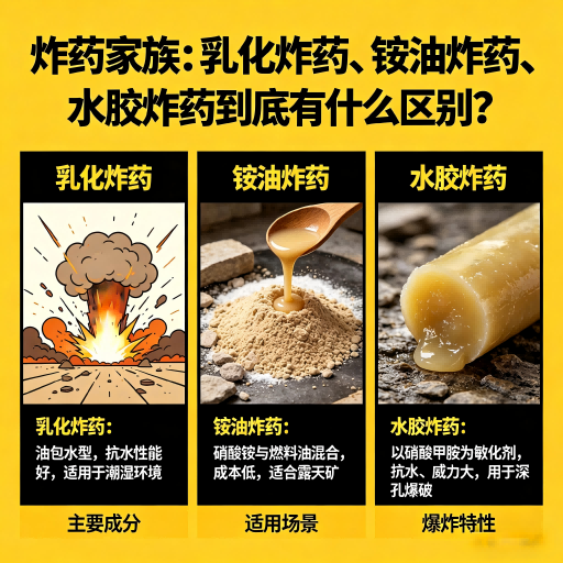 梁溪炸药家族：乳化炸药、铵油炸药、水胶炸药到底有什么区别？